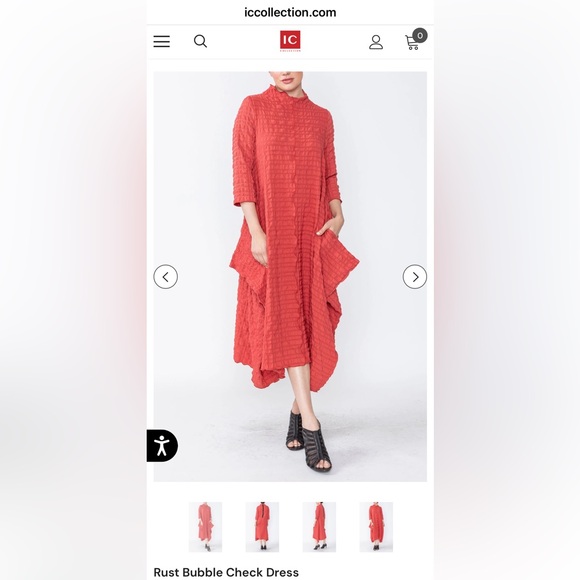 IC Collection Bubble Check Black Long-sleeve Dress - Picture 7 of 8